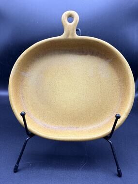 Bennington Potters Vermont Pottery Mustard Glazed Bistro Handle Oval Plate Tray